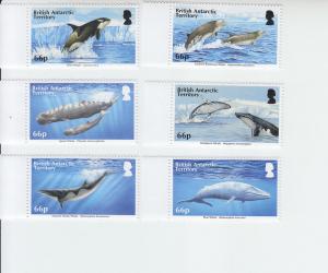 2015 British Antarctic BAT Whales (6) (Scott 501-6) MNH