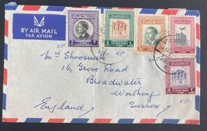 1950s Amman Jordan Airmail Cover To Broadwater England