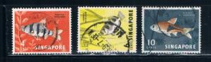 Singapore #54;56-7 Used Tropical Fish (S0269)