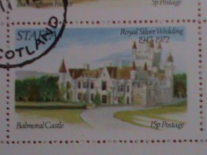 STAFFA-SCOTLAND STAMP:1972 AIRMAIL- ROYAL SILVER WEDDING-CTO MNH SHEET