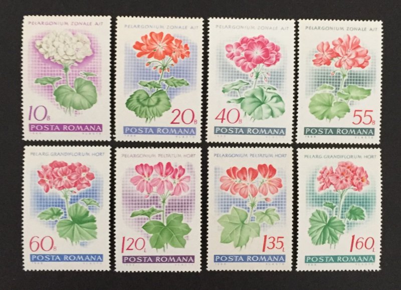 Romania 1968 #2019-26(8), Flowers, MNH.