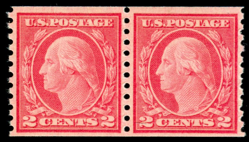 MOMEN: US STAMPS #454 COIL PAIR MINT OG NH VF LOT #71522*