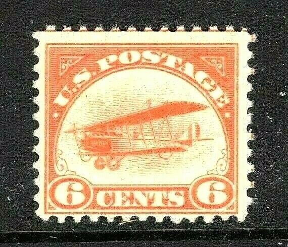 [ST]   US #C1 ~1st Airmail Stamp ~ 1918 'Jenny' Mail Transport Plane ~ MNH OG