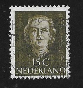 Netherlands  SC# 310 - Queen Juliana, olive brown, used