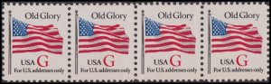 US 2882 Old Glory Red G rate 32c coil strip 4 MNH 1994