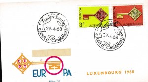 Luxembourg 1968 EUROPA Keys Common Design FDC Clean/Unaddressed