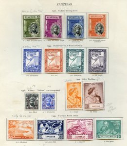 ZANZIBAR SELECTION OF GEORGE VI ISSUES MINT HINGED