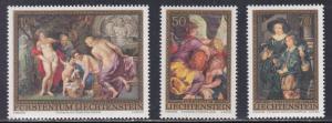 Liechtenstein # 595-597, Rubens Paintings,. NH, 1/2 Cat.