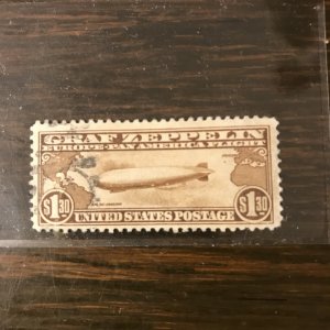 US SCOTT C14 Used - $1.30 Zeppelin Between Continents (1) - NH, VF/XF