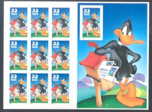 US 3205 MNH -Daffy Duck - Imperforate in Panel