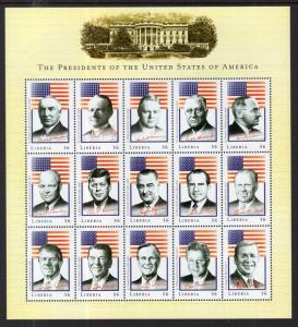 Liberia US Presidents Sheets MNH VF