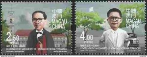 2023 MACAO/MACAU 100 anni. of Henrique-de-Senna-Fernandes STAMP 2V