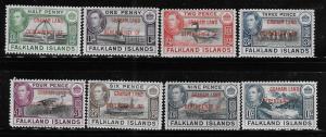 Falkland islands Graham 1944 KG O/P Sc 2L1-2L8 MH A932