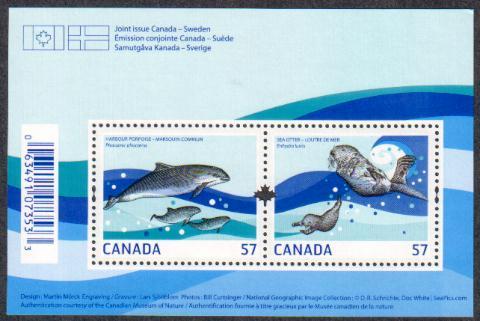 CANADA - #2387  MARINE LIFE Souvenir Sheet Joint Issue - MNH