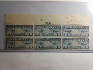 SCOTT # C 7 AIR MAIL PLATE BLOCK OF 6 MINT NEVER HINGED GREAT CENTERING !!