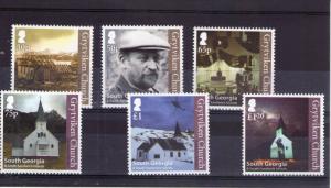 Süden Georgia Kirchen Centenary QEII Set Herausgegeben 2013 Super MNH