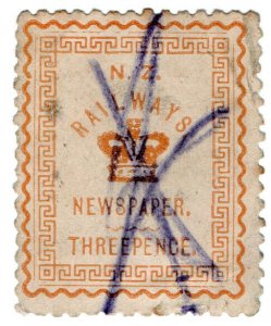 (I.B) New Zealand Railways : Newspaper Stamp 3d