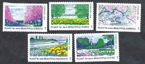 United States #4716a-e Forever (45¢) Beautify America (2012). Five singles. MNH