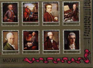 Ajman 1972 Mozart imperf set of 8 unmounted mint, Mi 1328...