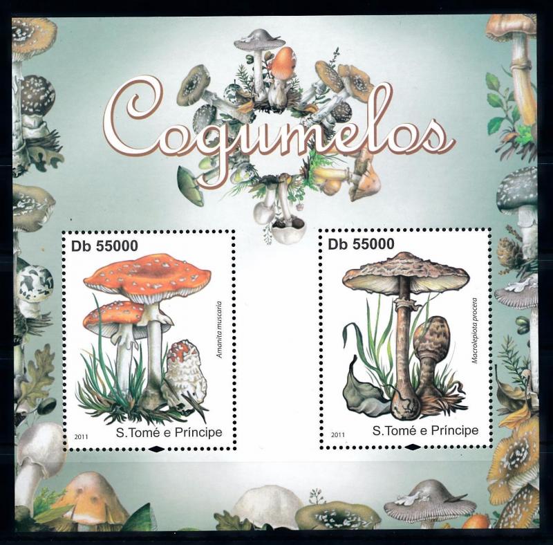 [68774] Sao Tome & Principe 2011 Mushrooms Pilze Champignons Sheet MNH