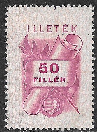 HUNGARY 1946 50f Scroll ILLETEK Revenue Bft. 6 Used