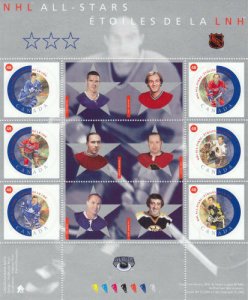 Canada 2002 NHL All-Stars Souvenir Sheet, #1935 Used