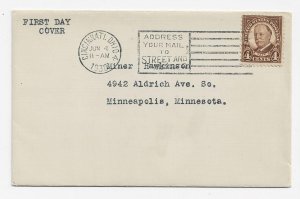 US 685 4c William H. Taft single on FDC Typed Cachet ECV $30.00