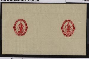 Costa Rica  1923 2c & 5c in red, proofs on wove paper