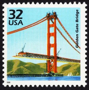 US 3185l MNH VF 32 Cent Golden Gate Bridge Celebrate The Century 1930s