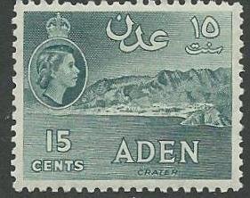 Aden #  50a  QE II  15c Gray-green    (1) Unused VLH