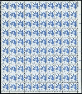 Statue of Liberty Sheet of One Hundred 16 Cent Postage Stamps Scott 1599