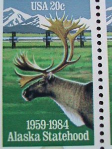 ​UNITED STATES -1984 SC#2066  ALASKA STATEHOOD-CARIBOU  -MNH PLATE BLOCK OF 4