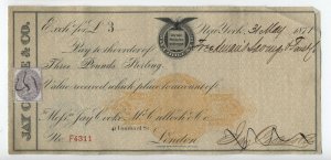 1871 bill of exchange NY/London RN-C1 and british revenue [y5398]