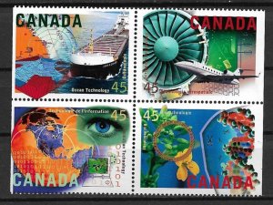 1996 Canada 1598a High Technology Industries MNH block of 4