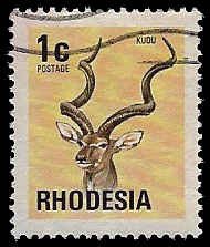 Rhodesia #328 Used; 1c Kudu (1974)