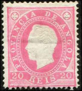 Angola SC#18  King Luiz,  20r, Mint Hinged