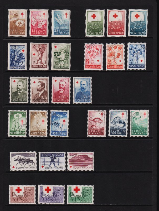 Finland - 9 semi-postal sets, cat. $ 56.15