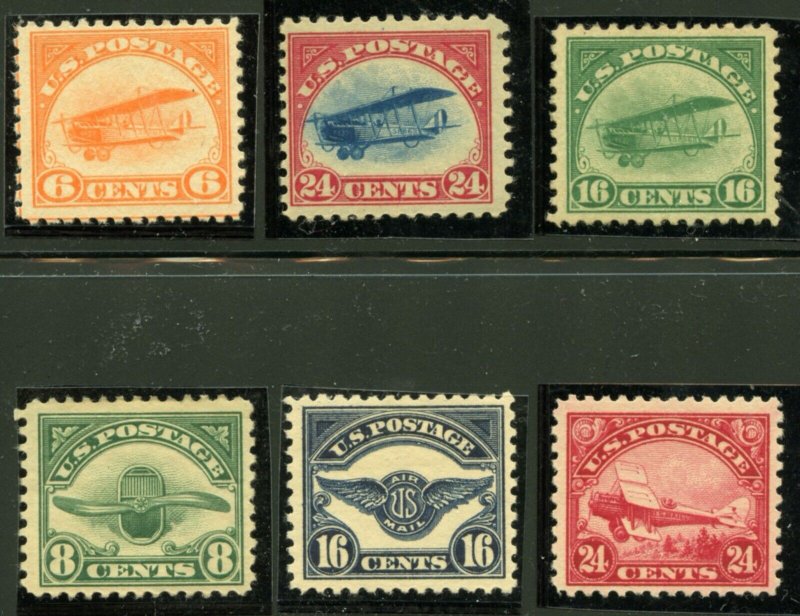 US Scott C1-6 First Airmail set l Mint NH OG lovely Centering just GORGEOUS 