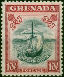 Grenada 1943 10s Slate-Blue & Bright Carmine SG163c P.12 Narrow V.F MNH Scarce