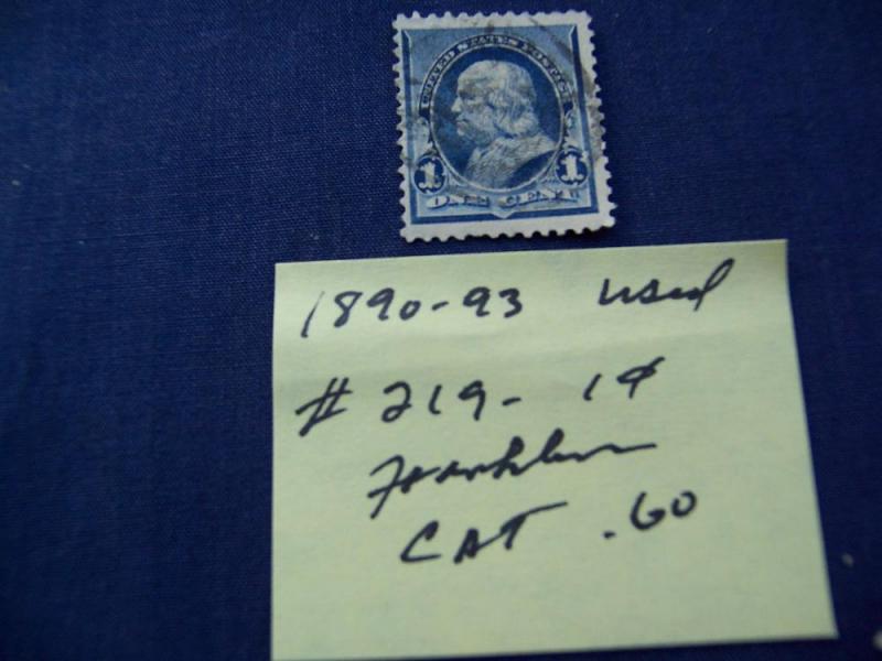1890-93  #219 1cFRANKLIN CAT.$.60