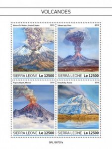 Sierra Leone - 2019 Volcanoes on Stamps - 4 Stamp Sheet - SRL190707a
