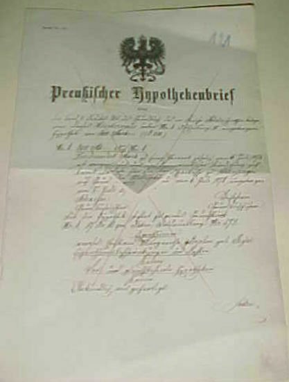 GERMAN   1878 HYPOTHEKEN BRIEF WITH SEAL