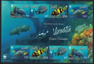 Vanuatu WWF Giant Grouper MS SG#MS983 MI#1304-1307 SC#908