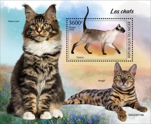 NIGER - 2023 - Cats - Perf Souv Sheet - Mint Never Hinged