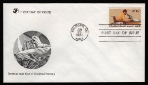#1925 18c Disabled Doesn't Mean Unable, Reader's Digest FDC **ANY 5=FREE SHIP**