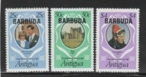 BARBUDA #544-546 1982 ROYAL FAMILY MINT VF LH O.G aa