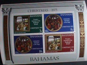 ​BAHAMAS STAMP:1975 SC#383a CHRISTMAS STAMPS MNH S/S SHEET   WITH ORIGINAL GUM