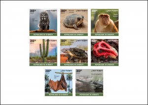 DJIBOUTI 2025 DELUXE PROOF OWL OWLS FROG FROGS MONKEYS CACTUS TURTLES MUSHROOMS-