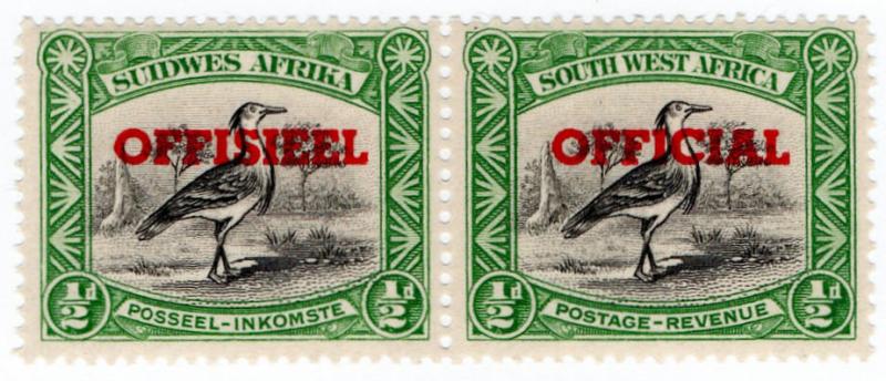(I.B) South-West Africa Postal : Official Overprint ½d