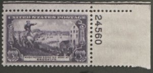 Scott #1003 1951 3¢ Battle of Brooklyn MNH OG plate number single